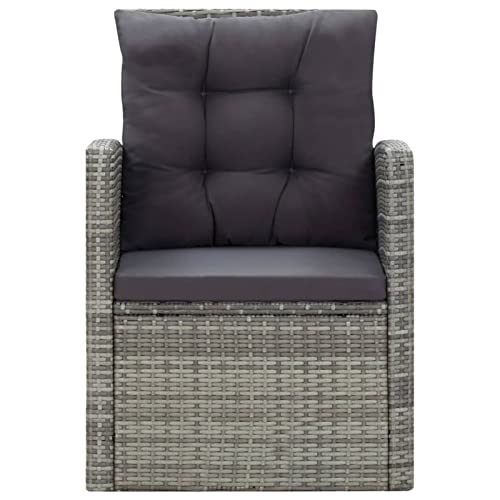 Gecheer 5-TLG. Garten Essgruppe Loungemöbel Poly Rattan Sitzgruppe Gartenlounge Gartenmöbel Set bis 8 Personen, Grau – Bild 5