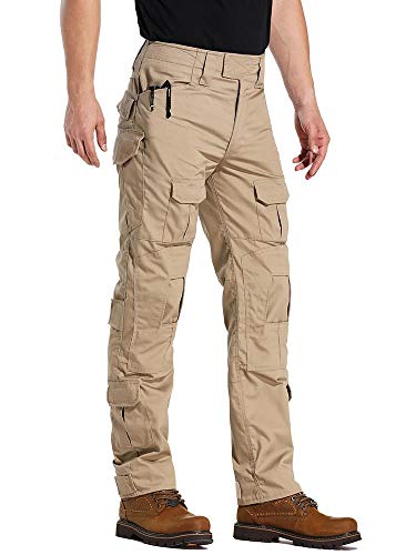 Desconocido TRGPSG Pantalones tácticos Militares para Hombre, Estilo Casual, Camuflaje BDU, Pantalones de Trabajo, con 10 Bolsillos - Caqui - 52