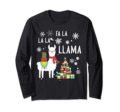 Funny Christmas fa la la llama Ugly Christmas Sweaters Maglia a Manica