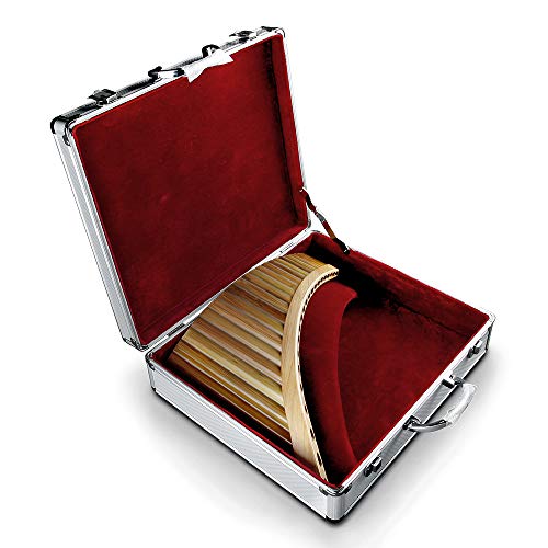 29 Pipes G Key Professional Black Pan Flute Chinese Traditional Musical Instrument Pan Pipes Easy to Learn with Exquisite Brown Pan Pipes Flute and Black Leather Bag (29 Pipes Right Hand with Box)