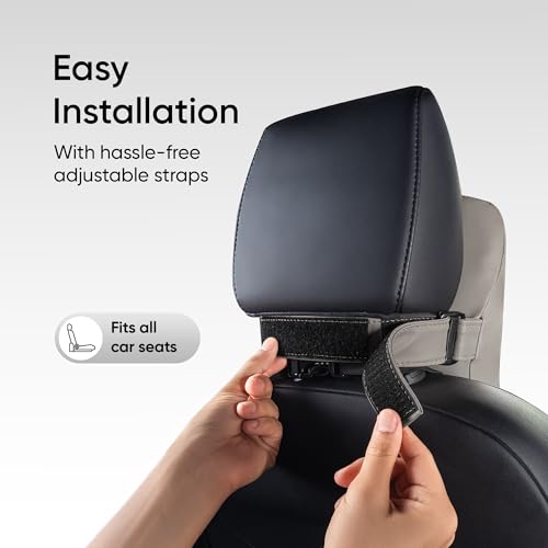 Image of Frido Premium Car Neck Rest Pillow with Ergonomic Memory Foam Headrest Cushion and Luxe Leatherette Cover, Comfortable Neck Support for Driving, Relieves Neck Pain for Long Drives and Travel | Ivory