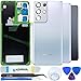 iStable Coque arrière de rechange pour Samsung Galaxy S21 Ultra 7,8 pouces avec verre d'appareil photo + tous les outils + guide de réparation SM-G998B - Argenté