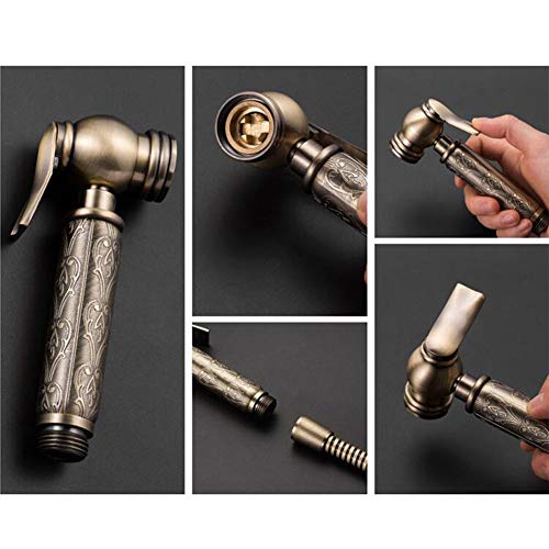 Robinet de bidet en laiton bronze antique avec douchette WC à main - 7