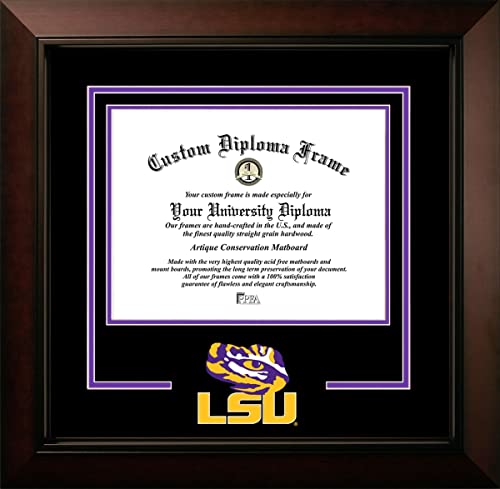 Campus Images Louisiana State University Tigers 11w x 8.5h Legacy Black Cherry Spirit Logo Diploma Frame