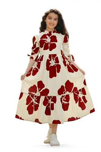 Image of Fashion Dream Girl's Rayon Floral Printed Dress|Girls Dress|Western Dress|Casual Wear