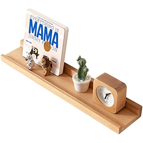 HOMWOO Floating Shelves Natural Wood Wall Shelves Wall Mounted Picture Ledge for Home, Living Room, Bedroom, Bathroom, Office,24 Inches Cover