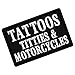 EmbTao Tattoos Titties & Motorcycles Patch Embroidered Biker Badge Funny Applique Hook & Loop Emblem