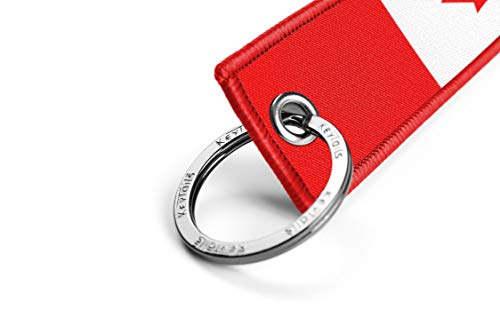 Image of KEYTAILS Keychains, Premium Quality Canada Flag Key Tag for Auto, Motorcycle, UTV