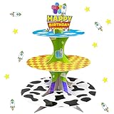 Cartoon Story Cupcake Stand for Toy Theme Birthday Decoration Baby Shower Party Supplies 3-Tier Cardboard Cake Stand Dessert Tower Holder