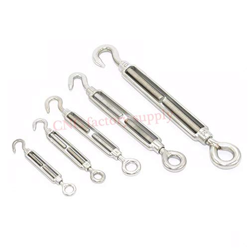 304 Stainless steel flower basket screw M4 M5 M6 Rotate Chain wire rope tensioner Bloom bolt tension turnbuckle - (Thread Diameter: 1pc M5)
