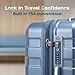 RMW Suitcase Large Medium Cabin Size | Hard Shell | Lightweight | 4 Dual Spinner Wheels | Trolley Luggage Suitcase | Hold Check in Luggage | TSA Combination Lock (Ice Blue, Medium 24")
