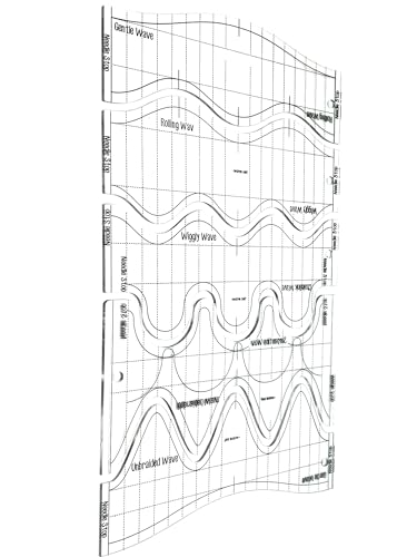 Henmanye Wave Ruler for Quilting: 3mm Thick Acrylic Template for Sewing, Quilting and Various Projects – Suitable for Many Sewing Machines, Durable and Flexible Design(5pc)