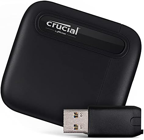 Crucial X6 2TB Tragbare SSD mit USB-A-Adapter - Bis zu 800MB/s 