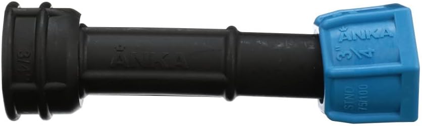 Watts AFA34 ANKA Series High Pressure Poly-Pipe Female NPT Adapter, 3/4" x 3/4" Black Fitting w/Blue Tapered Nut Seal, High Grade Glass Fiber Reinforced Nylon, Agriculture & Irrigation