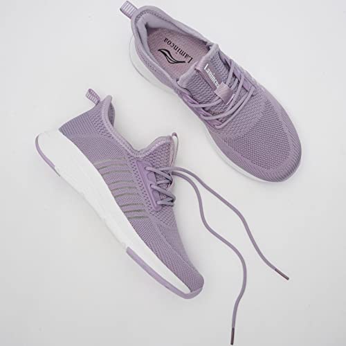 Lamincoa Womens Walking Sneakers Slip On Running Tennis Shoes Lightweight Memory Foam Comfort Casual For Gym Workout Yoga Purple Size 6 #TOP6