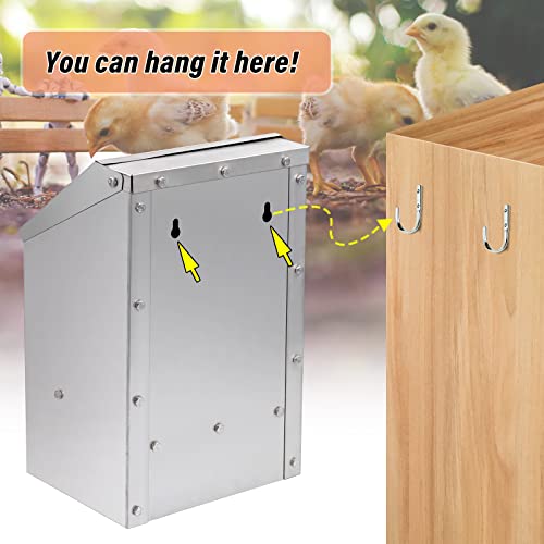 4.5kg Mangiatoia Automatica per Pollo In Acciaio Inox Appendere Mangiatoia Galline Automatica Senza Sprechi Alimentatore Automatico per Pollame Pollo Anatre Oche (Argento) - immagine 6