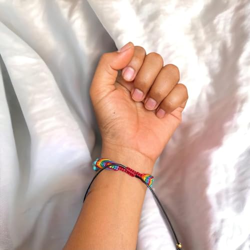 Pulsera trenzada macramé orgullo LGBT para hombre y mujer miniatura 7