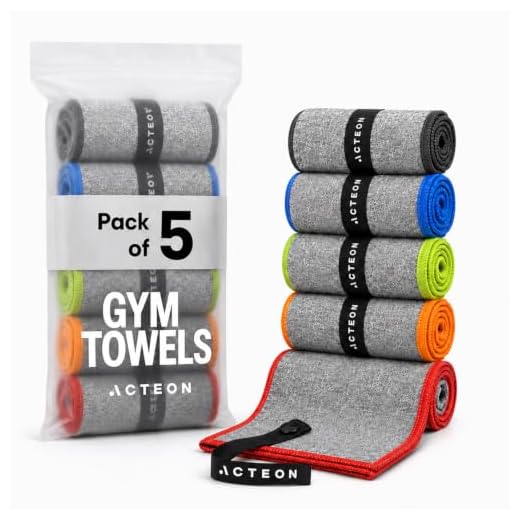 Acteon Microfiber Quick Dry Gym Towel, Silver ION Odor-Free Absorbent Fiber, Fast Drying, Men & Women Workout Gear for Body Sweat, Working Out, Towels