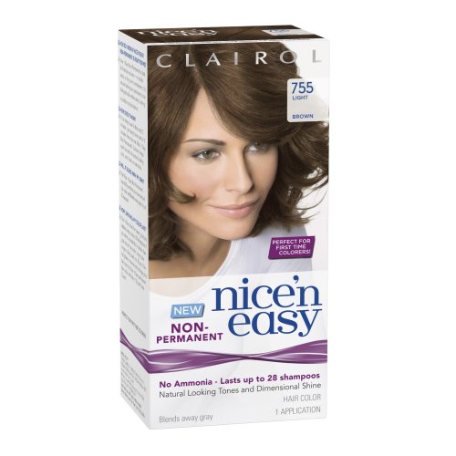 Clairol Nice 'N Easy Non-Permanent Hair Color 755 Light Brown 1 Kit
