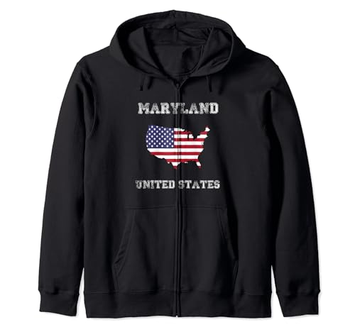 Drapeau américain rétro du Maryland Sweat à Capuche