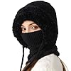 3 in 1 Beanie Hat with Scarf and Mask for Womens, Warm Knit Beanie Hat Fleece Lined Winter Scarf Mask Set Snow Caps