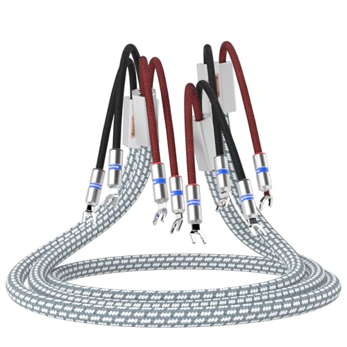 Cable de altavoz 9AWG Monosaudio en cobre puro con conectores tipo pala