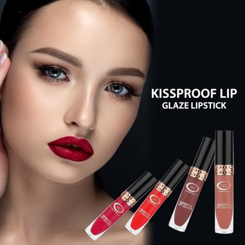 Image of Fashion Colour Kissproof Lip Glaze Lipstick | Up to 12 Hours Stay | Velvet Texture | Non-Transfer Waterproof | Highly Pigmented | For Women | 7g (Flirtini)