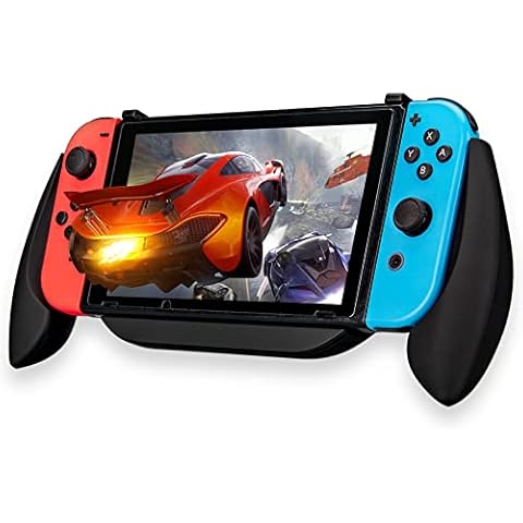 Lammcou Switch Handle Grip, Ergonomic Controller Handle Gaming Grip Stand w/ Game Card Case & Quick Charge Compatible with Nintend Switch Accessories Cover