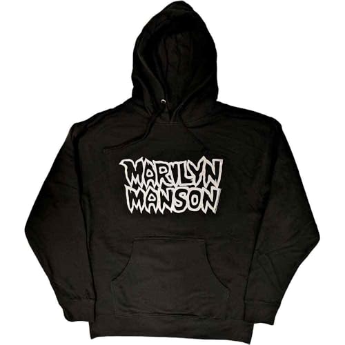 Sweat à capuche Marilyn Manson noir taille S pour style rock alternatif