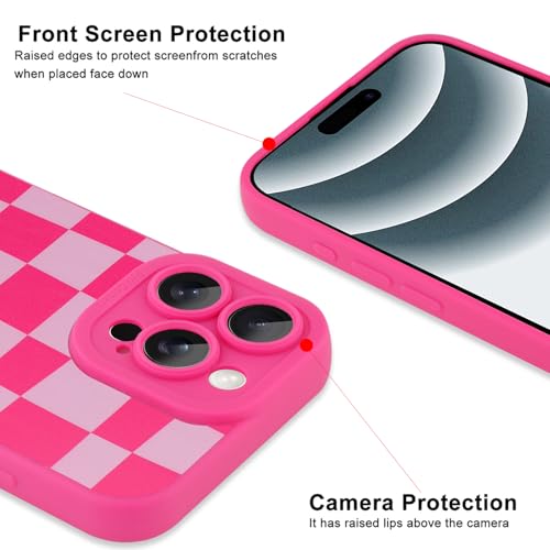 Image of ZIYE for iPhone 16 Pro Case Hot Pink Flower Pattern Phone Case