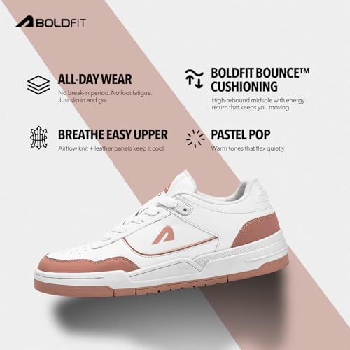 Image of Boldfit Sneakers for Women Comfortable Air Faux Leather Shoes for Woman, Lace-Up Casual Girls Shoe, Lightweight Sneaker Shoes for Woman DripWave