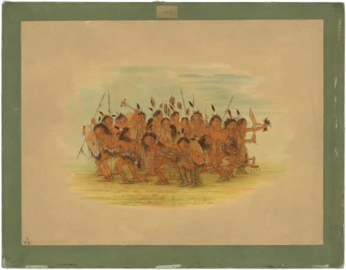 Peinture Scalp Dance Sioux George Catlin Décoration Murale pour Chambre Cosy