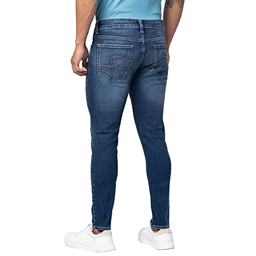 Image of Spykar Men's Kano Slim Fit Mid-Rise Jeans (Ankle Length)