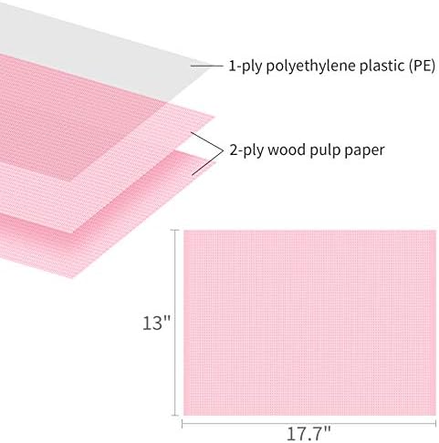 Annhua 125 PCS Disposable Dental Bids, Waterproof Scarf Towel for Tattoo, Clinic Use, Feeding (Pink)