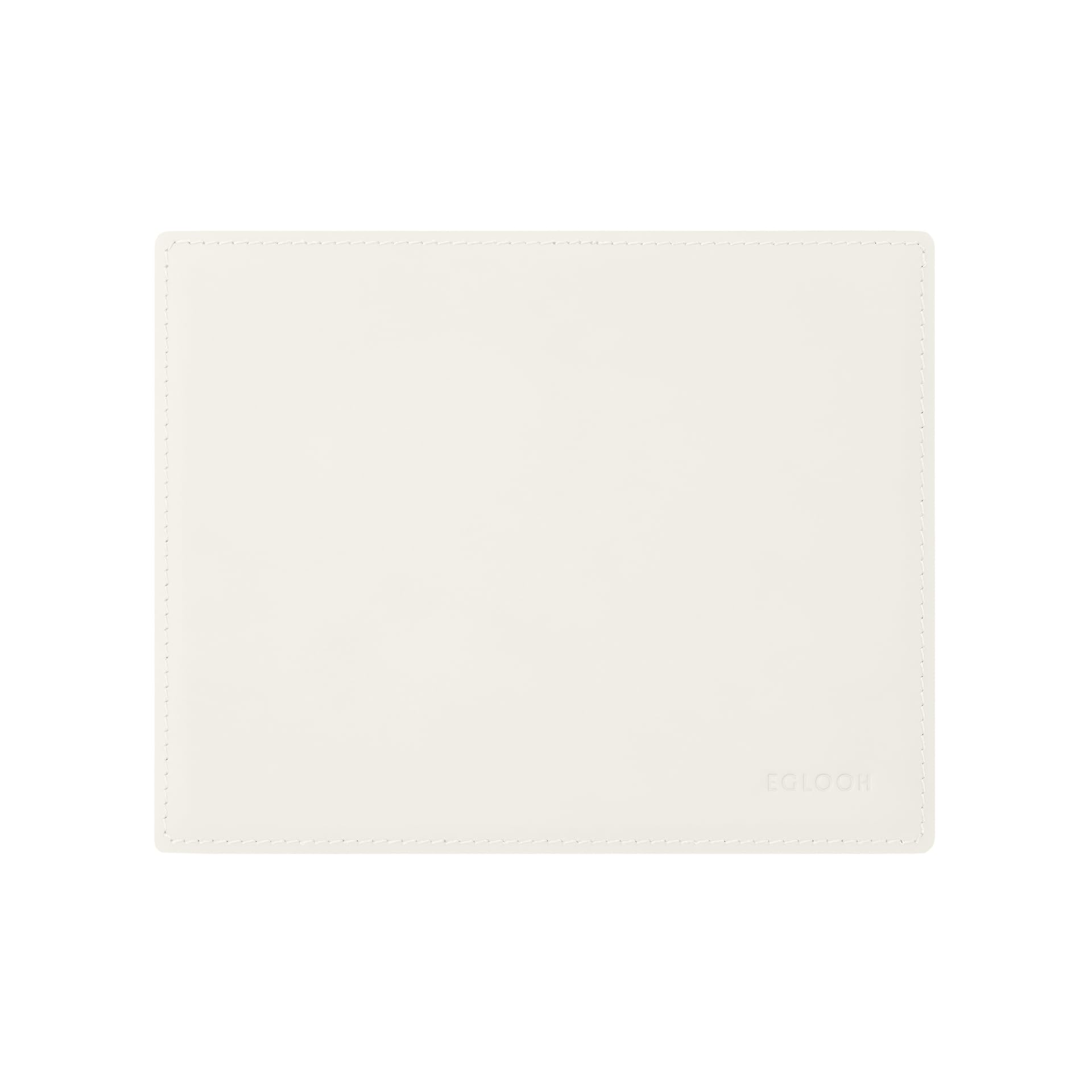eglooh - Mercurio - Tapis de Souris en Cuir Blanc cm 25x20 - Tapis Souris pour Bureau avec Coutures Artisanales et Fond Antidérapant - Made in Italy