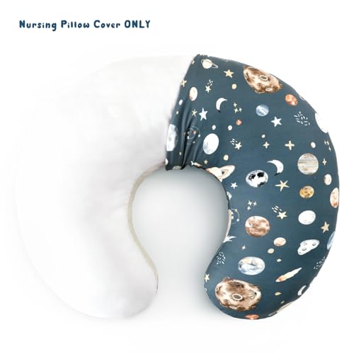 Image of GRSSDER Reversible Nursing Pillow Cover, Ultra Soft Stretchy Minky Removable Nursing Covers Fitted for Breastfeeding Pillows Snug and Safe, Comfortable Slipcover for Boys, Stylish Original Print