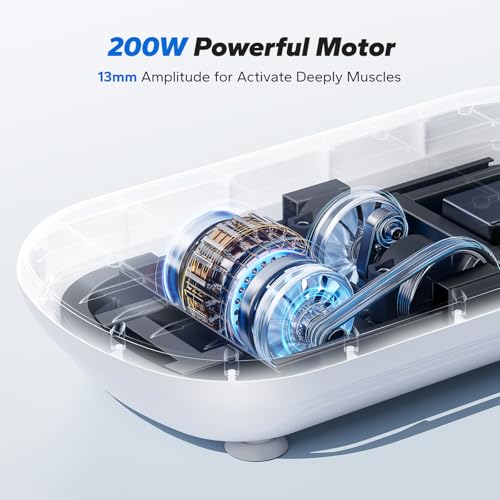 MERACH Vibration Plate Exercise Machine, Vibration Plate 440 Lbs Capacity, Bluetooth and Silicone Pedal, Stimulate Deep Fat, Vibration Plate for Lymphatic Drainage, Vibrating for Weight Loss (White)