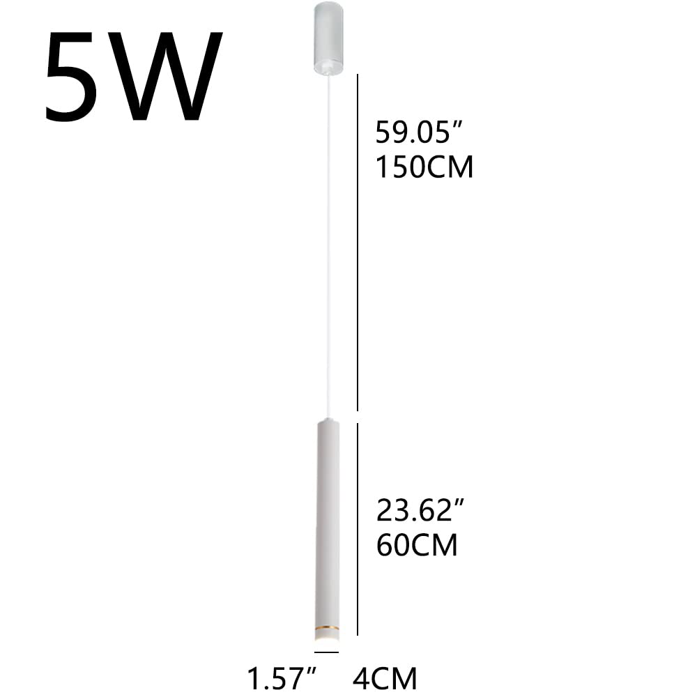 Nowoczesny kreatywny żyrandol sufit 5 W pojedyncza głowica wisząca lampa minimalistyczna cylindryczna droplight bar długa rura nowoczesne lampy LED do sypialni / 4 * 60 cm/białe światło