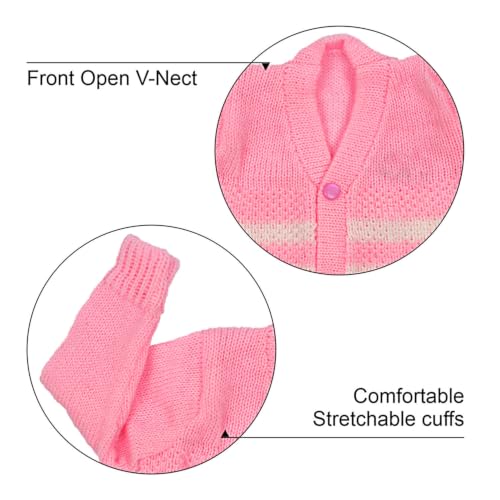 Image of Baby Winter Sweater | Wool Knit Full Sleeve Cardigan for Babies | Soft Warm Winter Clothing for Newborn Boys Girls & Toddlers Combo Pink & Maroon (3 to 6 Months) Pack of 2