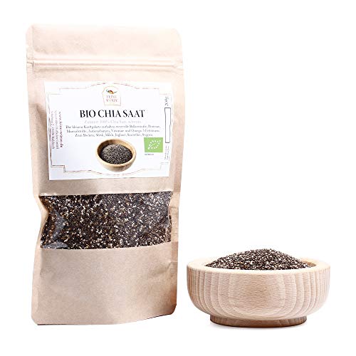 Chia Samen Bio | Superfood ganzes Korn | Smoothie Zusatz| Salvia glutenfrei | Backzutaten | 200g