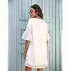 Blooming-Jelly-Womens-White-Dresses-Short-Sleeve-V-Neck-Ruffle-Cute-Sun-Dress-Chiffon-Flowy-Shift-Mini-Dress Blooming Jelly Womens White Dresses Short Sleeve V Neck Ruffle Cute Sun Dress Chiffon Flowy Shift Mini Dress(M,White)
