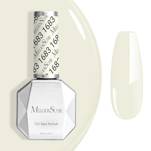 Image of MelodySusie Milky White Gel Nail Polish,0.5fl oz Nails Soak Off UV LED Shell White Gel Polish Gift for Women Nail Art Manicure Salon DIY Nail Design Decoration at Home-1683