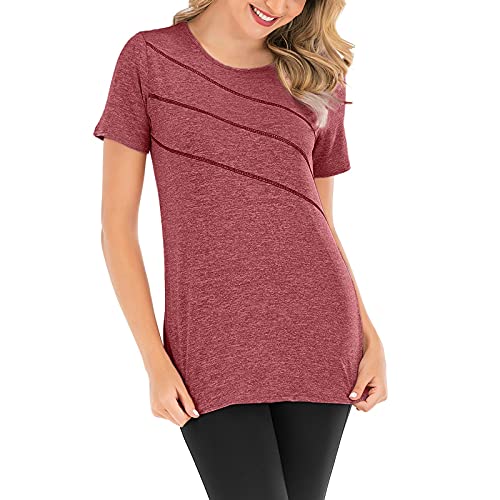 tie Dyed Tunic Tops Fourth July Shirt Beach Graphic tees Girls' Tops, tees & Blouses Gift Card Birthday Tops Decorations for The Home Summer Tops Women Tops Fashion Red XL