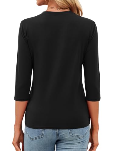 JUSTFASHIONNOW Women's 3/4 Sleeve Cotton V Neck T-Shirt Tops - image 5