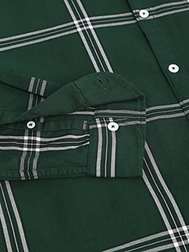 Image of Dennis Lingo Men's Plaid Blue Slim Fit Cotton Casual Shirt with Spread Collar & Full Sleeves