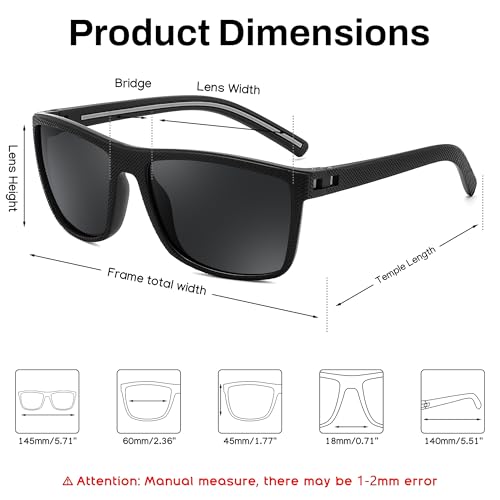 Image of FEISEDY Polarized Sunglasses for Men and Women Lightweight Frame Sun Glasses with UV400 Protection for Driving Fishing B0301