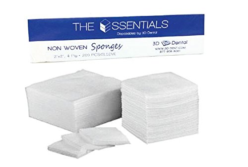 3D Dental NW44 Non-Woven Sponges, 4" x 4" (Pack of 4000)