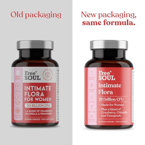 Intimate Flora for Women | 20 Billion CFU Fortified with 15,000mg Cranberry, Fenugreek & Chlorella | Bio Cultures for Women's Intimate Flora | 60 Capsules | Free Soul - Image 5