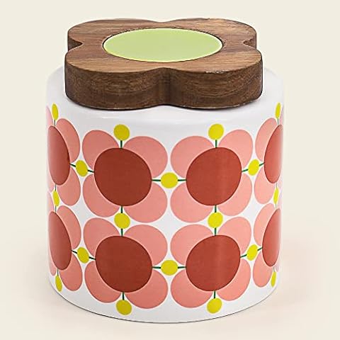 Orla Kiely Ceramic Block Flower Storage Jar - Bubblegum Cover