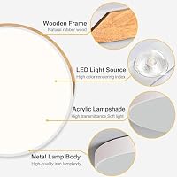 Qamra Deckenlampe, LED Deckenleuchte 30cm, Wohnzimmerlampe Weiß – Ansicht 3